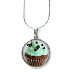 Druckknopf Ohrstecker Ohrhänger Clipse Cupcake Kuchen grün