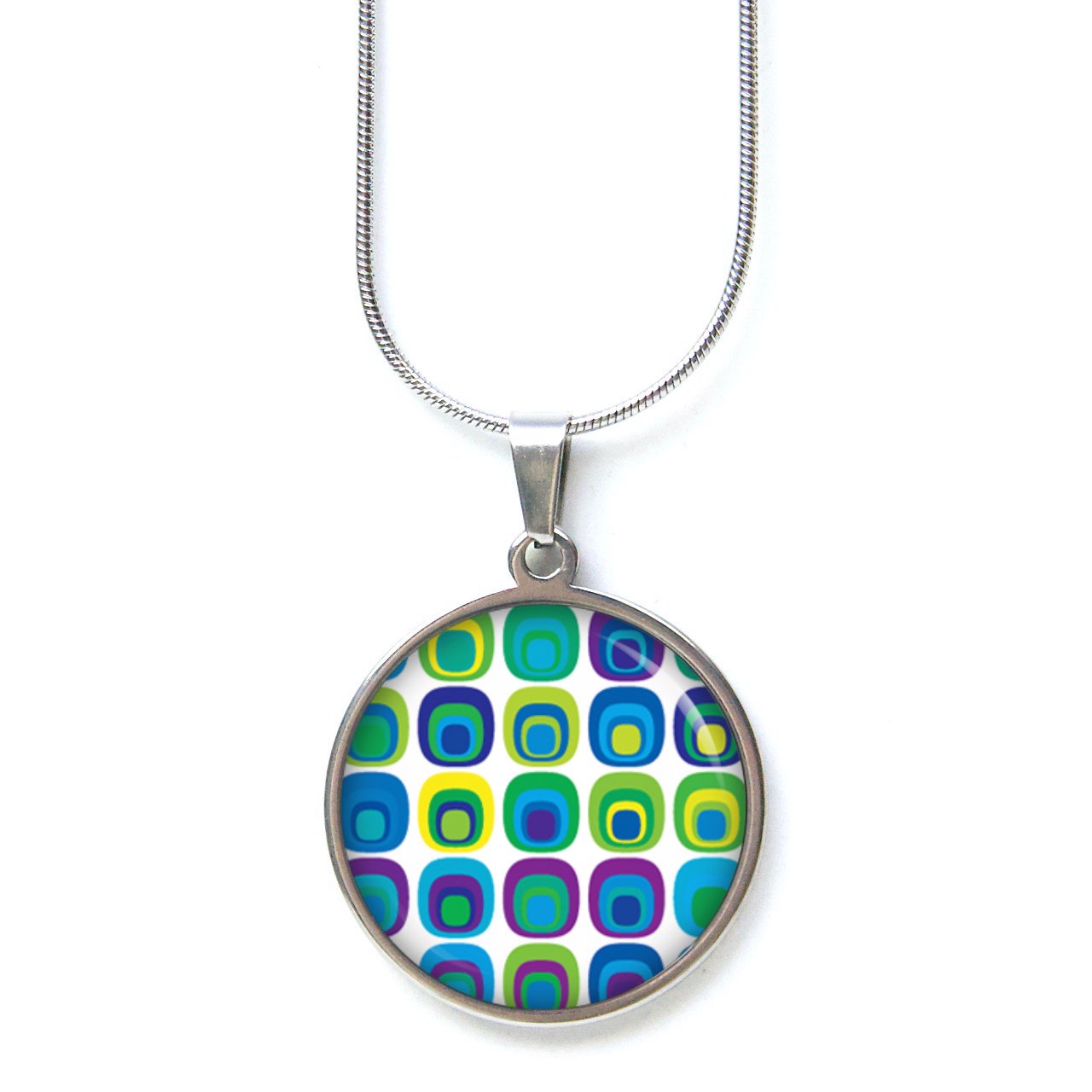 Ohrstecker, Ohrhänger, Clipse & Druckknopf – Motiv Retro türkis gelb und grün – Schmuck aus Edelstahl Ohrstecker, Ohrhänger, Clipse & Druckknopf – Motiv Retro türkis gelb und grün – Schmuck aus Edelstahl