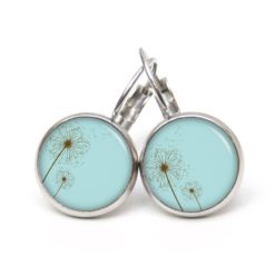 Ohrringe zarte türkise Pusteblume