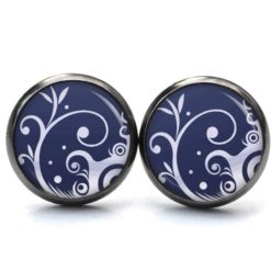 Ohrringe zart blaues Ornament Muster