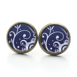 Ohrringe zart blaues Ornament Muster