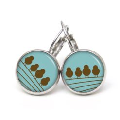 Ohrstecker Vögel auf dem Drahtseil