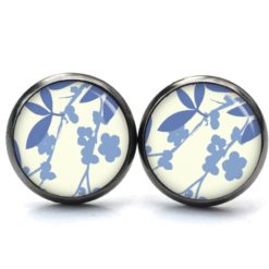 Ohrringe zarte blaue Blumenranken