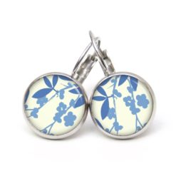 Ohrringe zarte blaue Blumenranken