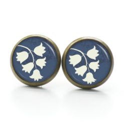 Ohrringe weiß blaue Glockenblumen