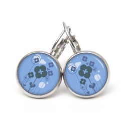 Ohrringe abstrakte Blumen in Blau