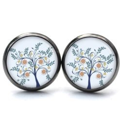 Ohrringe zart blauer Baum