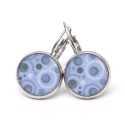 Ohrstecker Ohrhänger Clipse Druckknopf retro Kreise lila blaulila