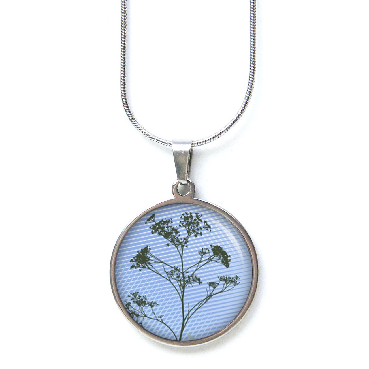 Ohrstecker Ohrhänger Clipse Druckknopf zarter Wiesen Bärenklau in Blau Ohrstecker Ohrhänger Clipse Druckknopf zarter Wiesen Bärenklau in Blau