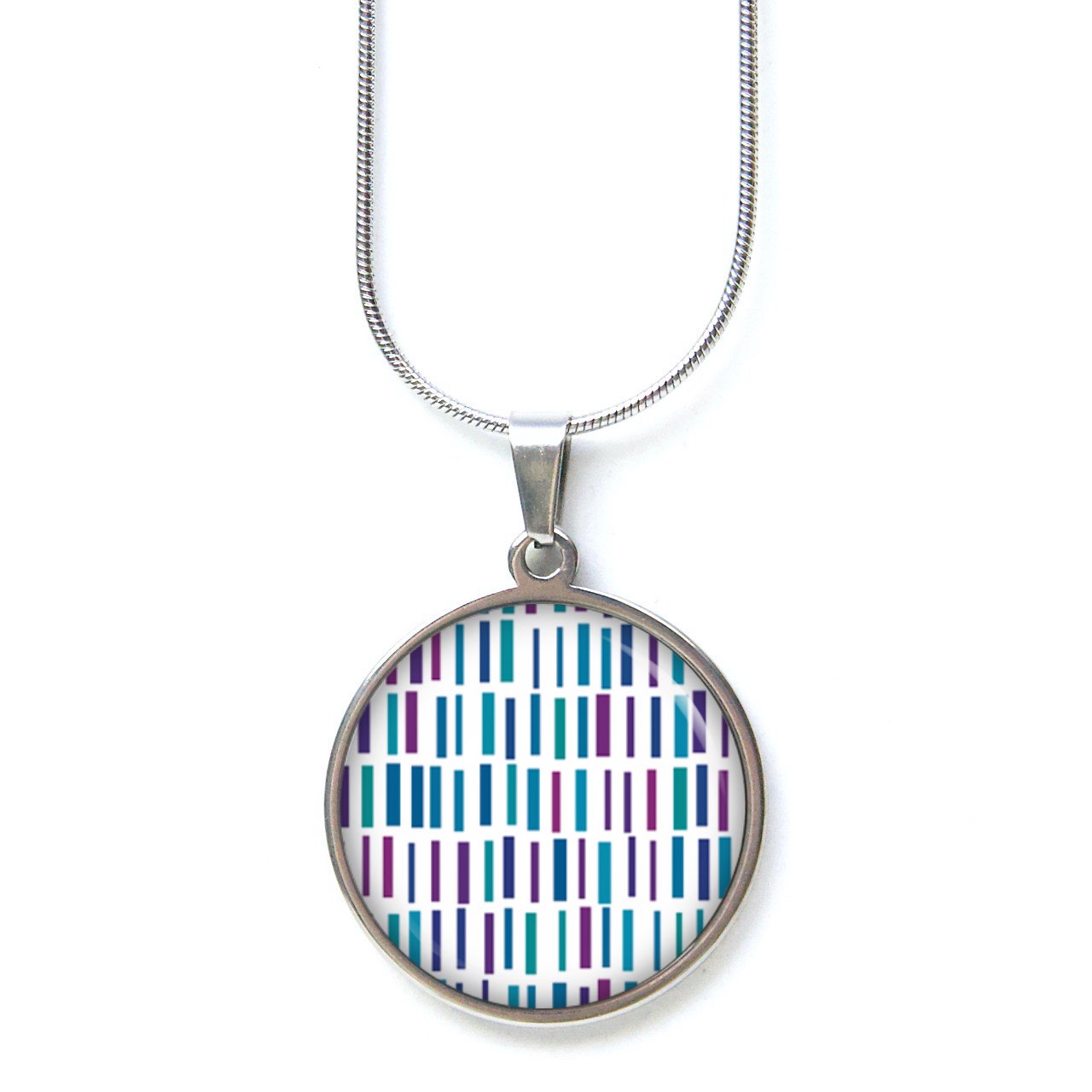 Druckknopf Ohrstecker Ohrhänger türkis violett blaue Striche Druckknopf Ohrstecker Ohrhänger türkis violett blaue Striche