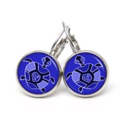 Druckknopf Ohrstecker Ohrhänger Clipse Schildkröte dunkelblau