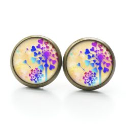 Druckknopf Ohrstecker Ohrhänger Clipse bunte herzen Pusteblume