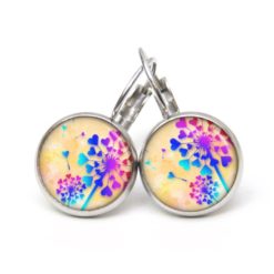 Druckknopf Ohrstecker Ohrhänger Clipse bunte herzen Pusteblume