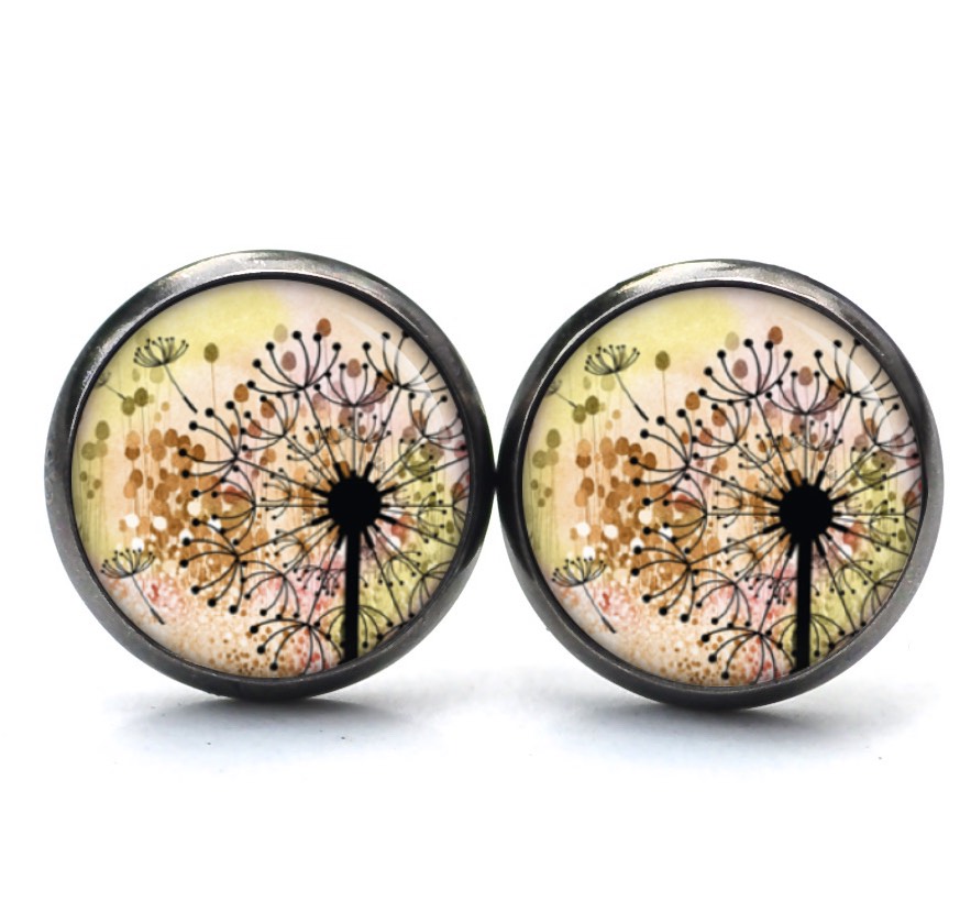 Ohrstecker, Ohrhänger, Clipse & Druckknopf – Motiv Gelbe Pusteblume – Schmuck aus Edelstahl Ohrstecker, Ohrhänger, Clipse & Druckknopf – Motiv Gelbe Pusteblume – Schmuck aus Edelstahl