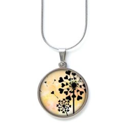 Druckknopf Ohrstecker Ohrhänger Clipse gelb schwarze Pusteblume