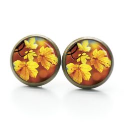 Ohrringe Herbst mit gelben Blüten - Edelstahl