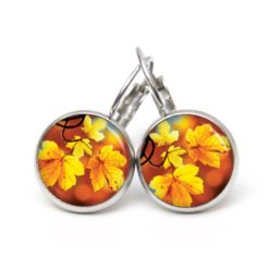 Ohrringe Herbst mit gelben Blüten - Edelstahl