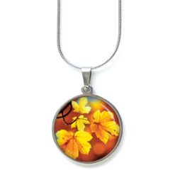 Kette Herbst mit gelben Blüten - Edelstahl
