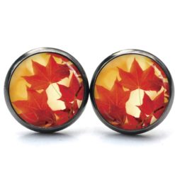 Ohrringe Herbstblätter im Sonnenlicht - Edelstahl