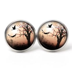 Druckknopf Ohrstecker Ohrhänger Landschaft Mystic