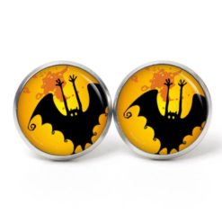 Druckknopf Ohrstecker Ohrhänger Clipse Halloween Fledermaus