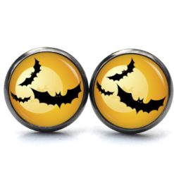 Druckknopf Ohrstecker Ohrhänger Clipse Halloween Fledermäuse