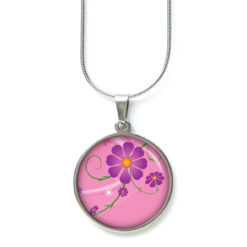 Kette Violett Pinke Blume.