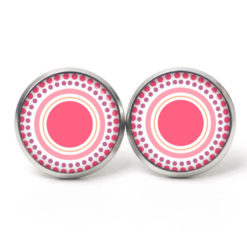 Ohrstecker, Ohrhänger, Clipse & Druckknopf – Motiv Mandala Rosa Pink – Schmuck aus Edelstahl