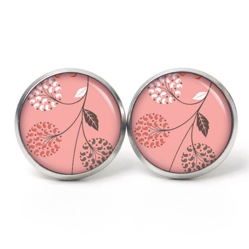 Ohrstecker, Ohrhänger, Clipse & Druckknopf – Motiv zart rosa Blumen – Schmuck aus Edelstahl Ohrstecker, Ohrhänger, Clipse & Druckknopf – Motiv zart rosa Blumen – Schmuck aus Edelstahl