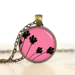 Ohrringe Pink Schwarze Tulpen.