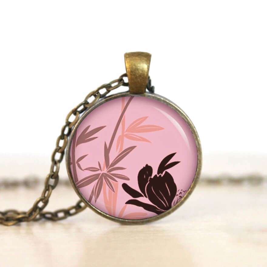 Ohrstecker, Ohrhänger, Clipse & Druckknopf – Motiv Bambusblüte Rosa – Schmuck aus Edelstahl Ohrstecker, Ohrhänger, Clipse & Druckknopf – Motiv Bambusblüte Rosa – Schmuck aus Edelstahl
