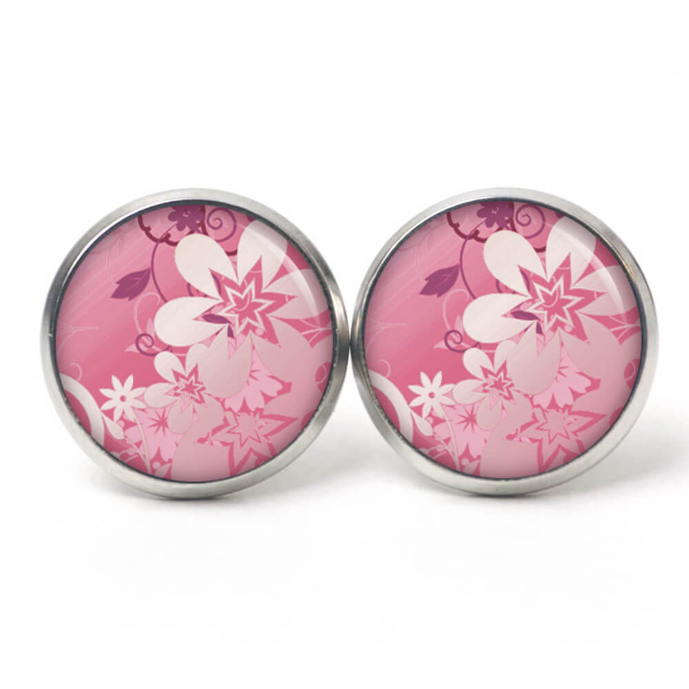 Ohrstecker, Ohrhänger, Clipse & Druckknopf – Motiv Exotische Blüten Rosa – Schmuck aus Edelstahl Ohrstecker, Ohrhänger, Clipse & Druckknopf - Motiv Exotische Blüten Rosa - Schmuck aus Edelstahl