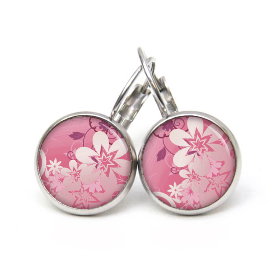 Ohrstecker, Ohrhänger, Clipse & Druckknopf – Motiv Exotische Blüten Rosa – Schmuck aus Edelstahl Ohrstecker, Ohrhänger, Clipse & Druckknopf - Motiv Exotische Blüten Rosa - Schmuck aus Edelstahl