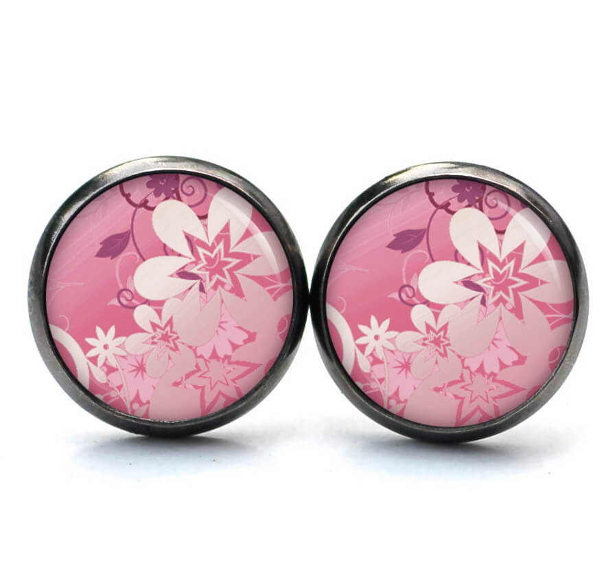 Ohrstecker, Ohrhänger, Clipse & Druckknopf – Motiv Exotische Blüten Rosa – Schmuck aus Edelstahl Ohrstecker, Ohrhänger, Clipse & Druckknopf - Motiv Exotische Blüten Rosa - Schmuck aus Edelstahl