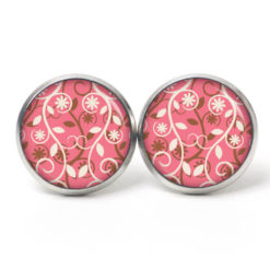 Ohrstecker, Ohrhänger, Clipse & Druckknopf - Motiv wildes rosa Blumenmuster - Schmuck aus Edelstahl