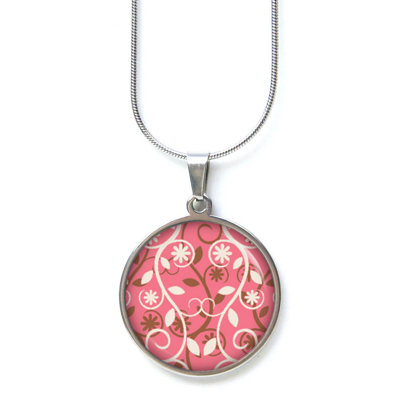 Ohrstecker, Ohrhänger, Clipse & Druckknopf – Motiv wildes rosa Blumenmuster – Schmuck aus Edelstahl Ohrstecker, Ohrhänger, Clipse & Druckknopf - Motiv wildes rosa Blumenmuster - Schmuck aus Edelstahl