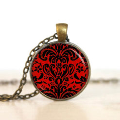 Kette Barock Ornament Rot Schwarz.