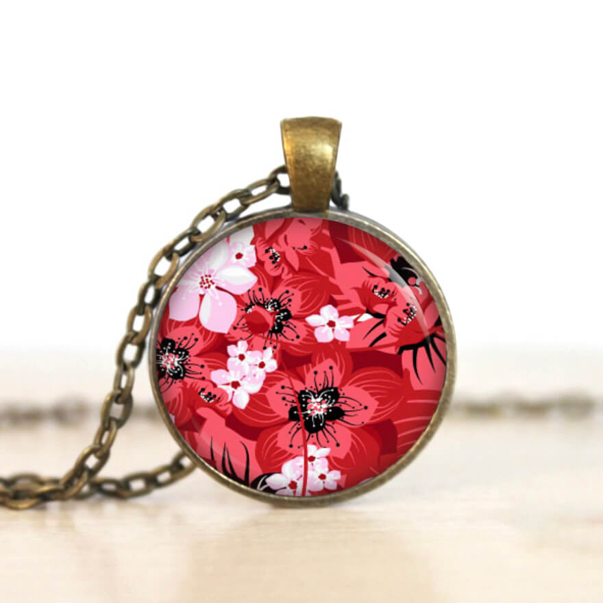 Ohrstecker, Ohrhänger, Clipse & Druckknopf – Motiv Exotische Blüten Rot Pink – Schmuck aus Edelstahl Ohrstecker, Ohrhänger, Clipse & Druckknopf - Motiv Exotische Blüten Rot Pink - Schmuck aus Edelstahl