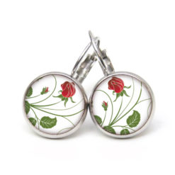 Handmade Ohrringe romantische rote Rose aus Edelstahl von Just Trisha
