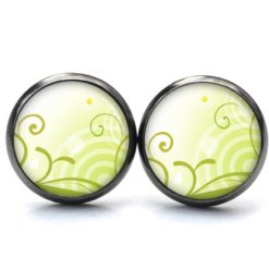 Handmade Ohrringe zart floral grün.aus Edelstahl von Just Trisha