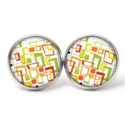 Ohrstecker, Ohrhänger, Clipse & Druckknopf – Motiv Mid Century Geometrie Retro – Schmuck aus Edelstahl