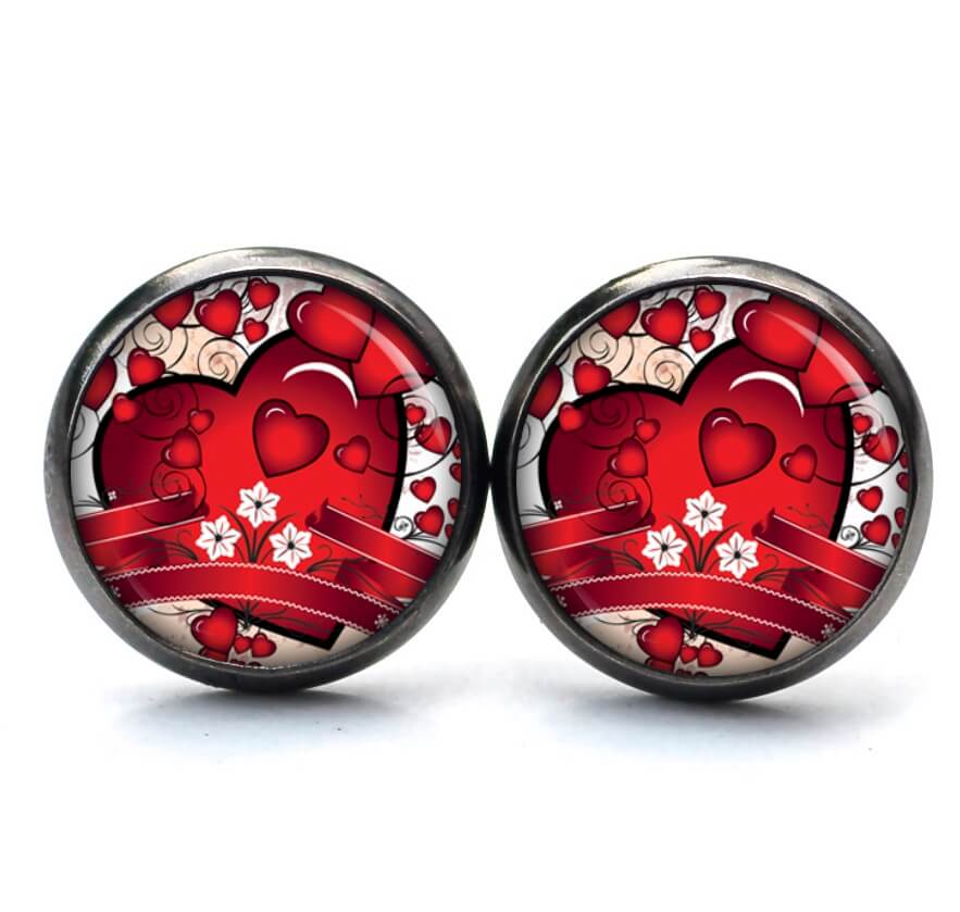 Ohrstecker, Ohrhänger, Clipse & Druckknopf – Motiv Valentinstag Herzen – Schmuck aus Edelstahl Ohrstecker, Ohrhänger, Clipse & Druckknopf – Motiv Valentinstag Herzen – Schmuck aus Edelstahl