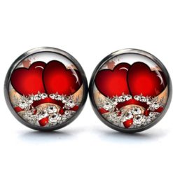 Ohrringe verliebte Herzen mit Blumen