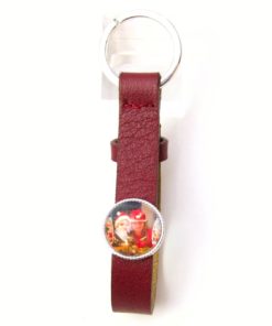 Schlusselanhanger Leder Dunkel Magenta Mit Eigenem Bild