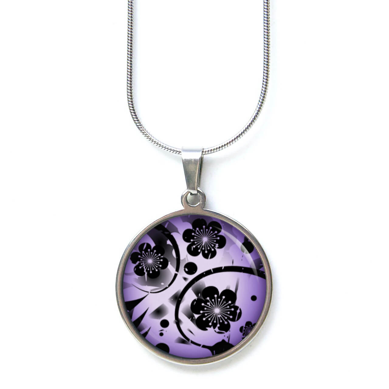 Ohrstecker, Ohrhänger, Clipse & Druckknopf – Motiv Sakura Blüten Violett – Schmuck aus Edelstahl Ohrstecker, Ohrhänger, Clipse & Druckknopf - Motiv Sakura Blüten Violett - Schmuck aus Edelstahl