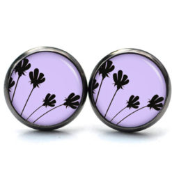 Ohrringe violett schwarze Tulpen.