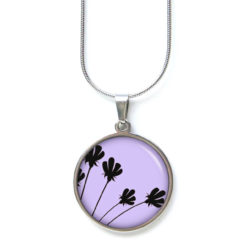Kette violett schwarze Tulpen.