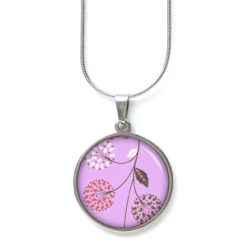 Kette filigrane Wildblumen Violett.