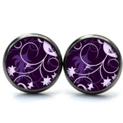 Ohrringe Elegante Blütenranken Violett.