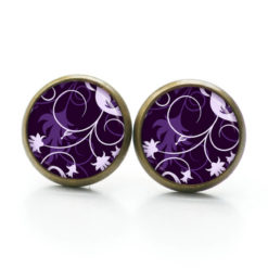 Ohrringe Elegante Blütenranken Violett.